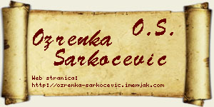 Ozrenka Šarkoćević vizit kartica